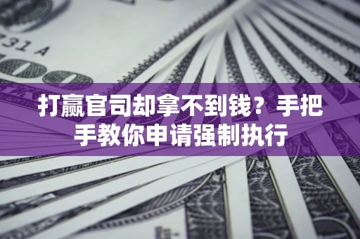 北京打赢官司却拿不到钱？手把手教你申请强制执行