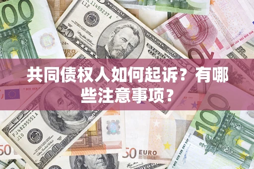 北京共同债权人如何起诉？有哪些注意事项？